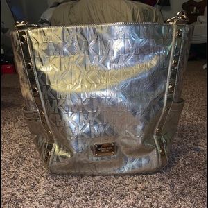 Michael Kors Metallic Gold Bucket Purse